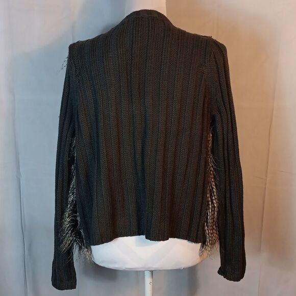 Chic Cable Knit Faux Feathery Fur Sweater - Picture 3 of 7